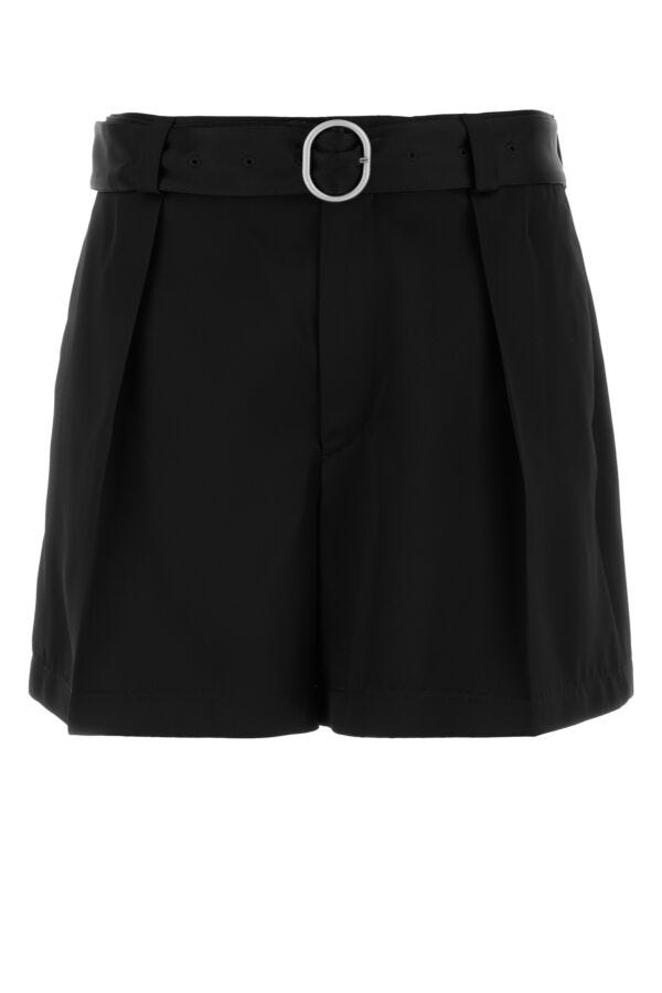 Jil Sander Men Black Viscose Blend Bermuda Shorts