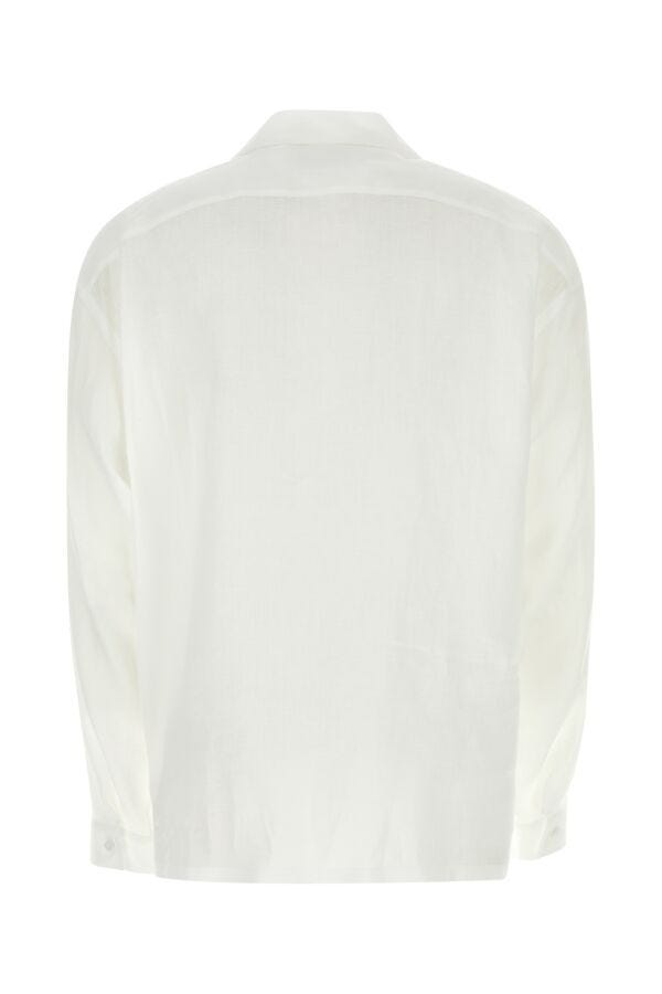 Prada Men White Linen Shirt