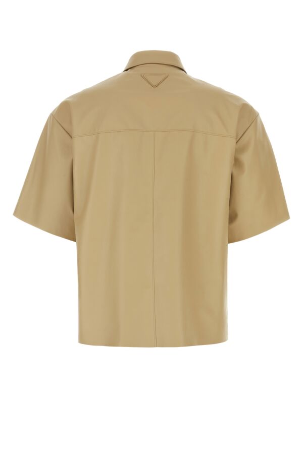 Prada Men Beige Leather Shirt