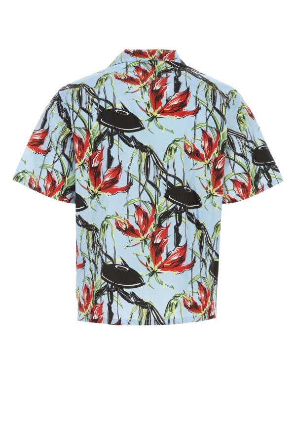 Prada Men Printed Poplin Shirt