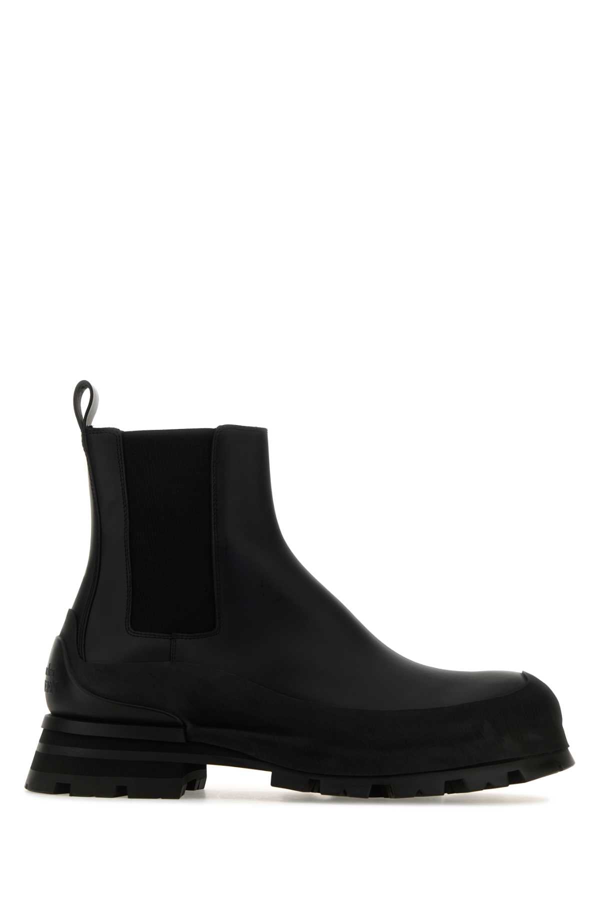 Alexander Mcqueen Men Black Leather Chelsea Wander Ankle Boots