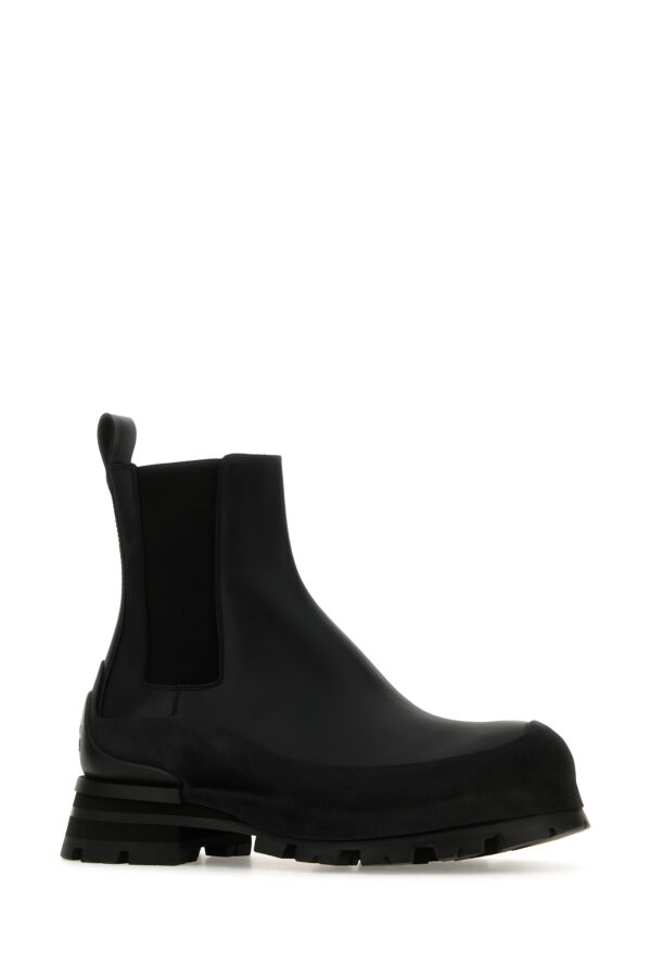 Alexander Mcqueen Men Black Leather Chelsea Wander Ankle Boots