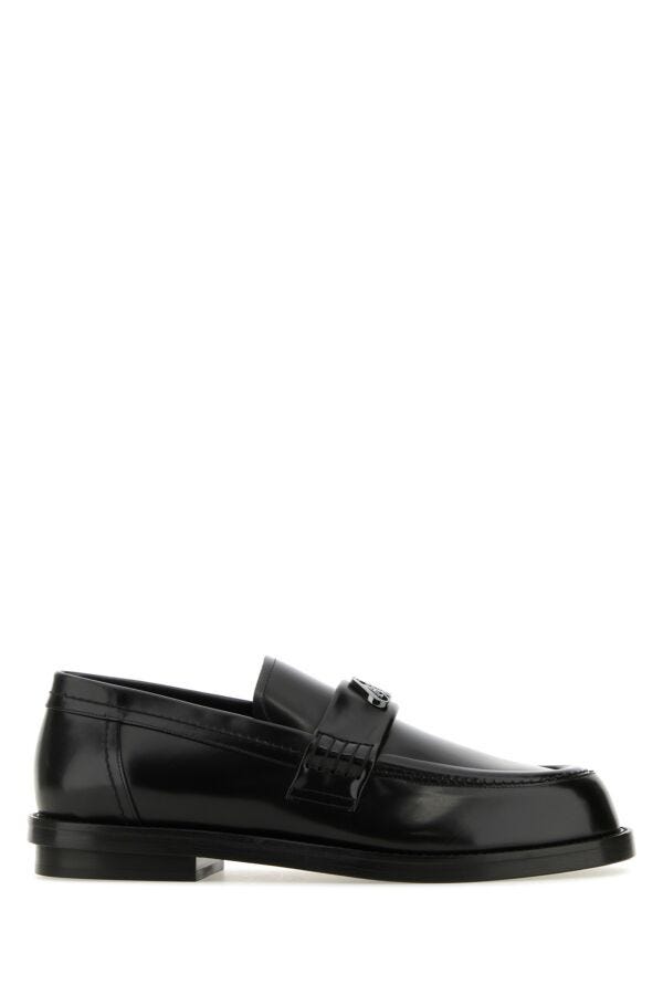 Alexander Mcqueen Men Black Leather Loafers