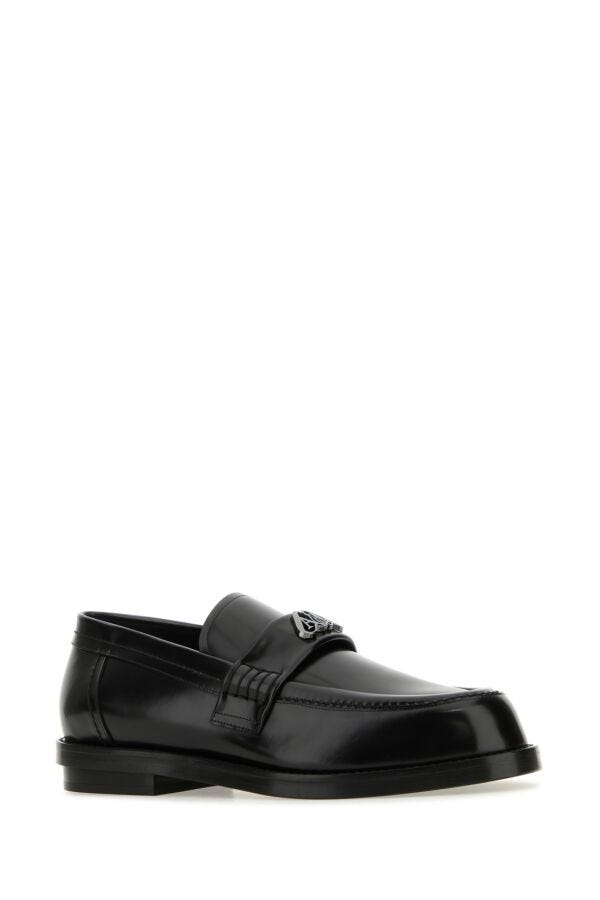 Alexander Mcqueen Men Black Leather Loafers