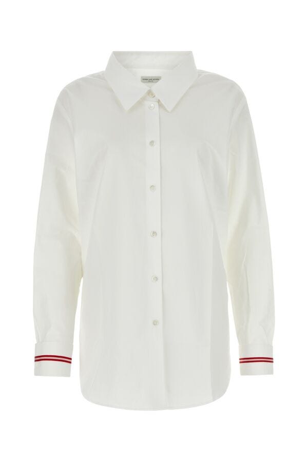 Dries Van Noten Women White Poplin Shirt