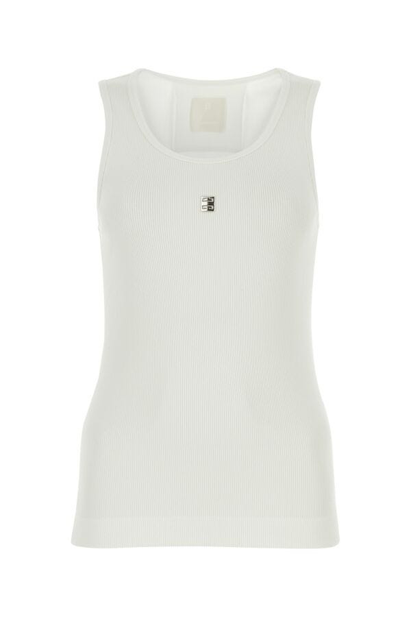 Givenchy Women White Stretch Cotton Tank Top