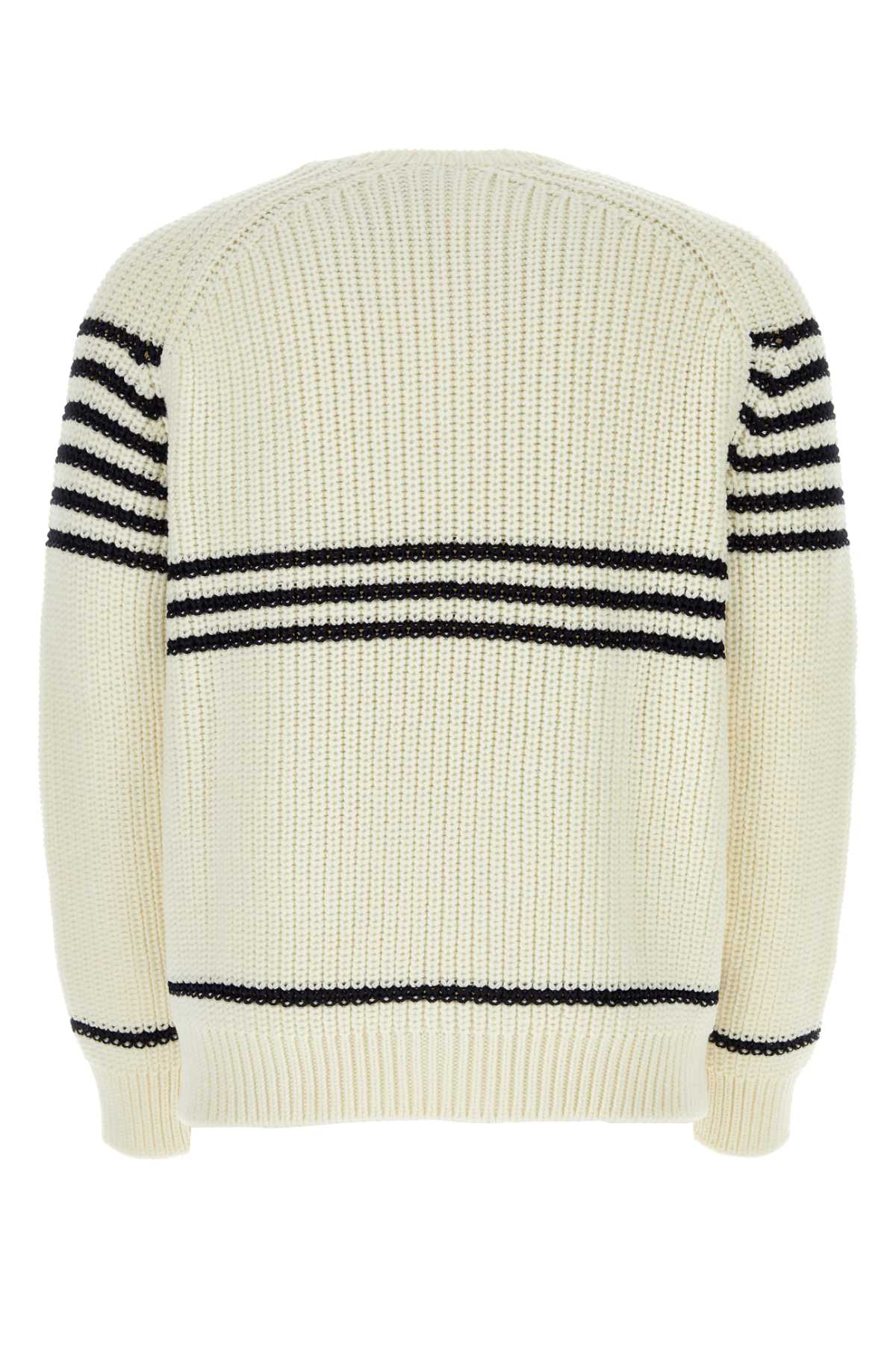 Loewe Men Ivory Wool Blend Sweater