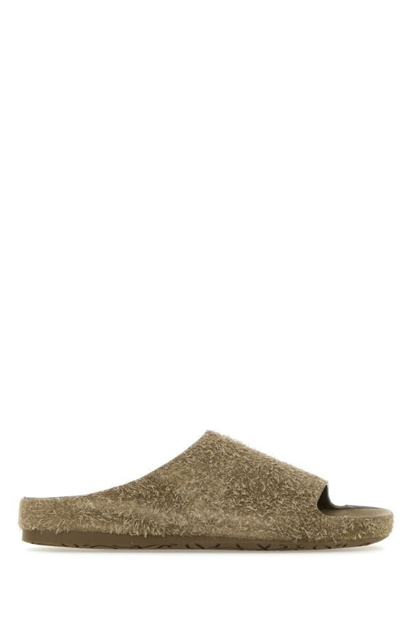 Loewe Men Khaki Suede Lago Slippers