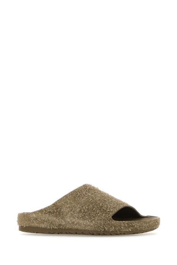 Loewe Men Khaki Suede Lago Slippers