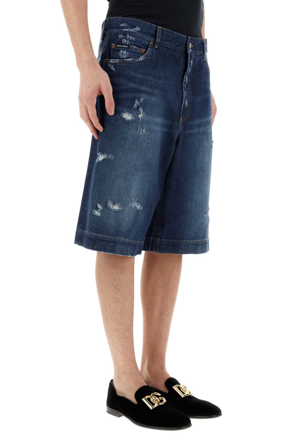 Dolce & Gabbana Men Denim Bermuda Shorts