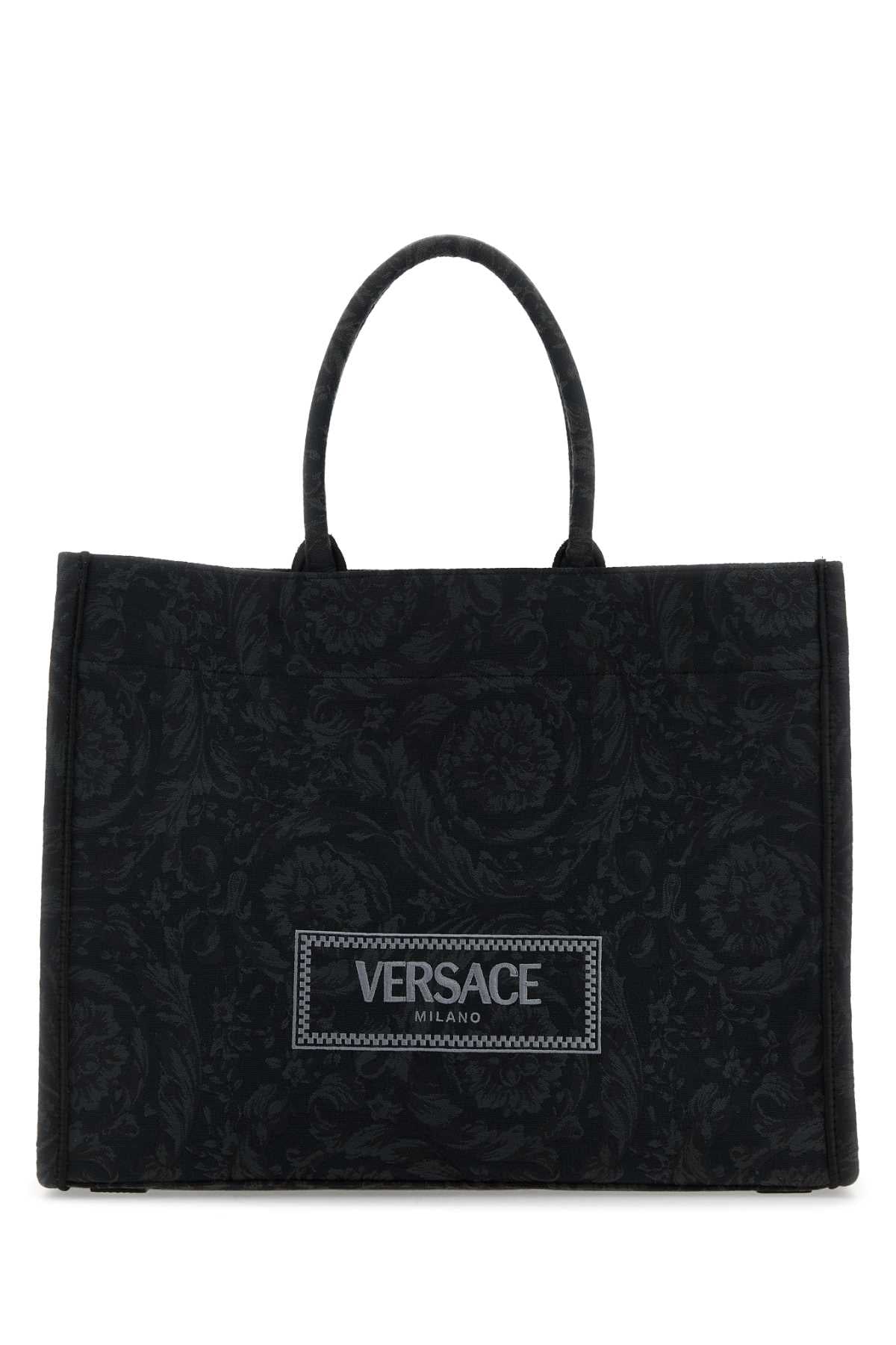 Versace Women Embroidered Fabric Big Athena Shopping Bag