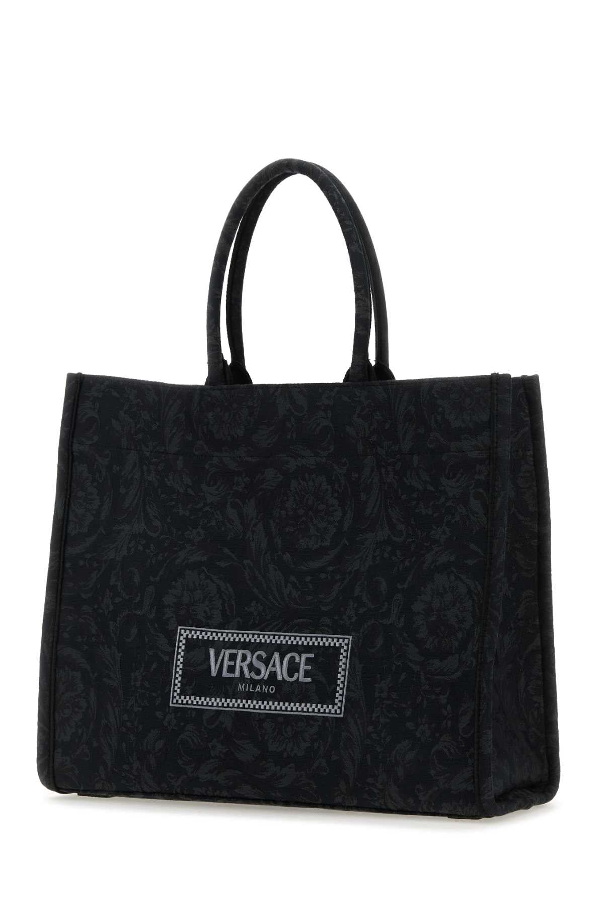 Versace Women Embroidered Fabric Big Athena Shopping Bag