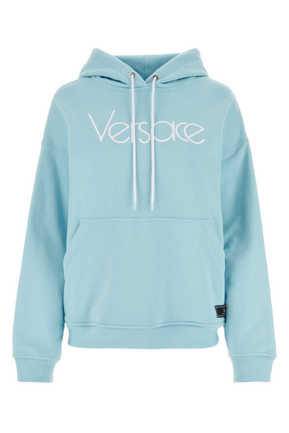 Versace Women Light-Blue Cotton Oversize Sweatshirt