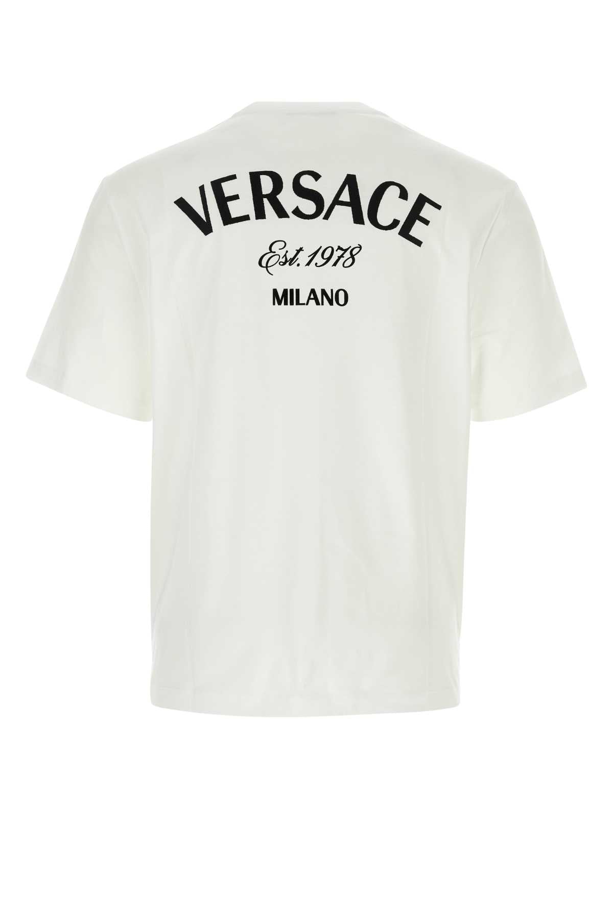 Versace Men White Cotton T-Shirt