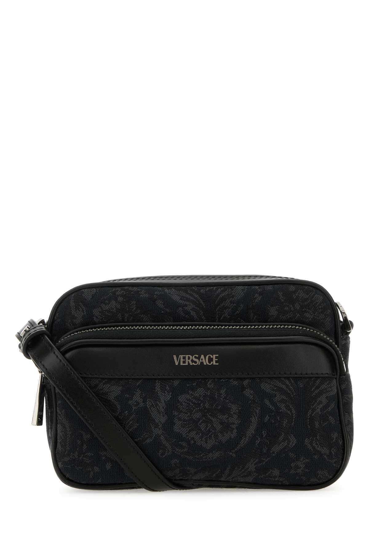 Versace Men Embroidered Fabric Athena Crossbody Bag