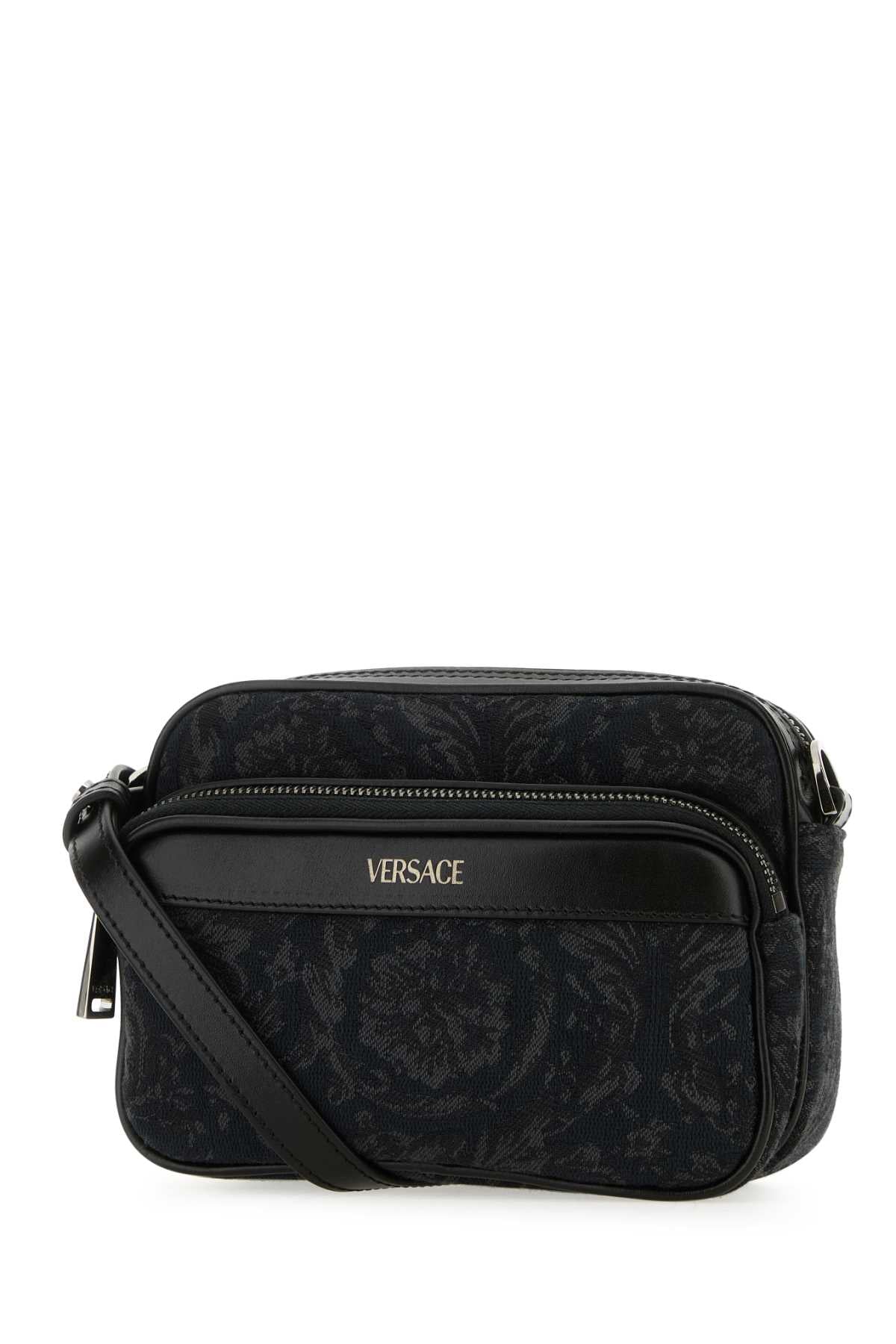 Versace Men Embroidered Fabric Athena Crossbody Bag