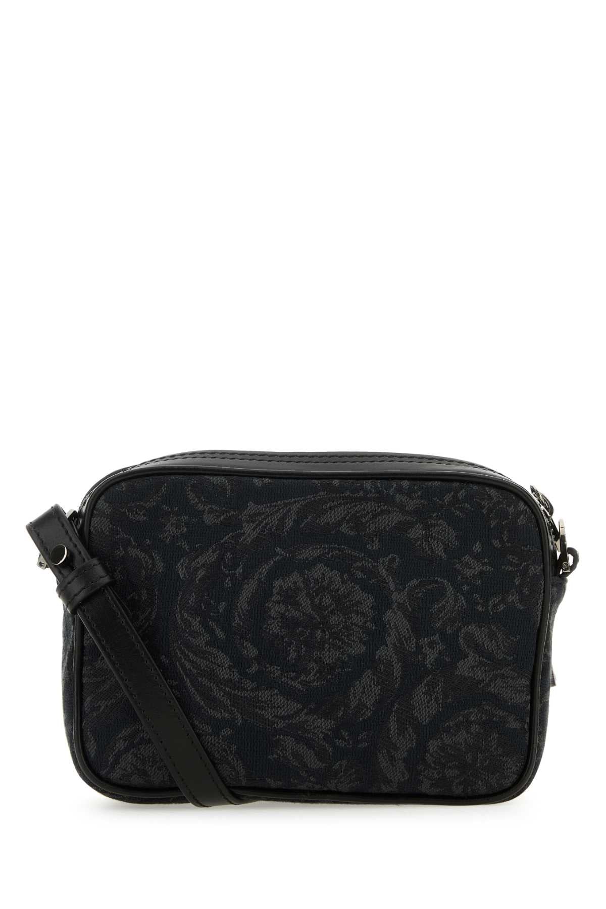 Versace Men Embroidered Fabric Athena Crossbody Bag