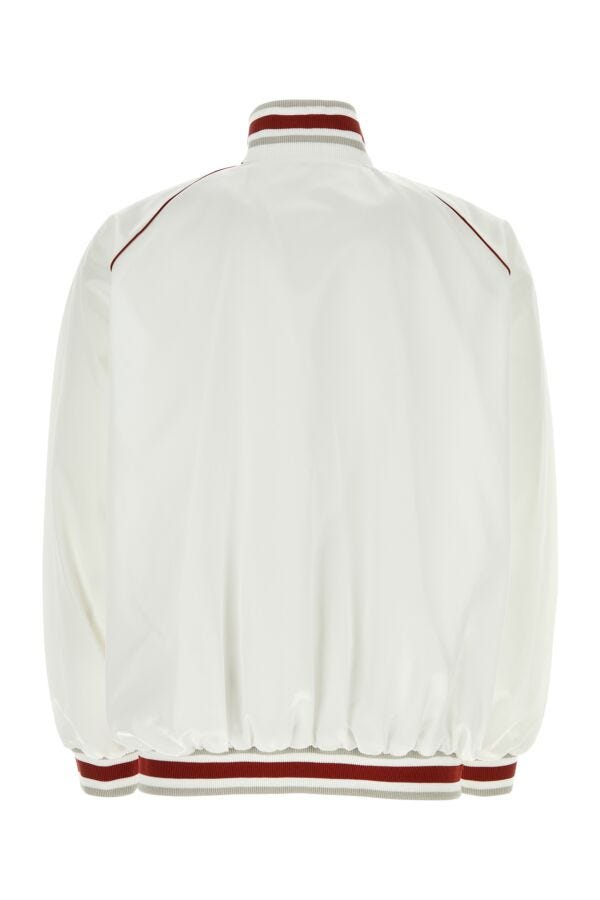 Givenchy Men White Nylon Bomber Jacket