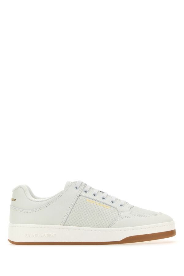 Saint Laurent Men White Leather Sl/16 Sneakers