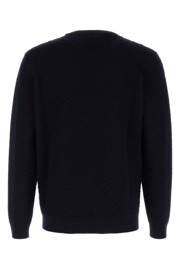 Giorgio Armani Men Midnight Blue Wool Blend Sweater