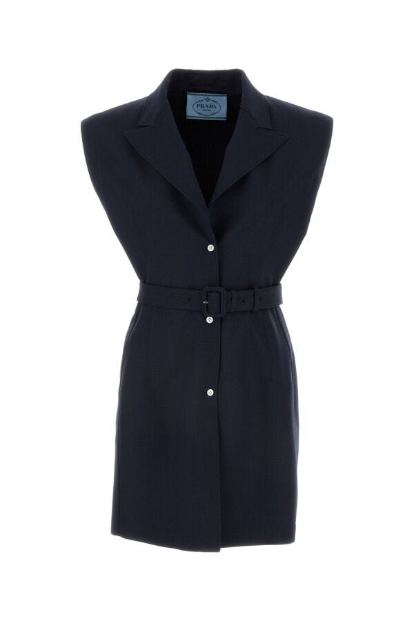 Prada Women Navy Blue Wool Vest