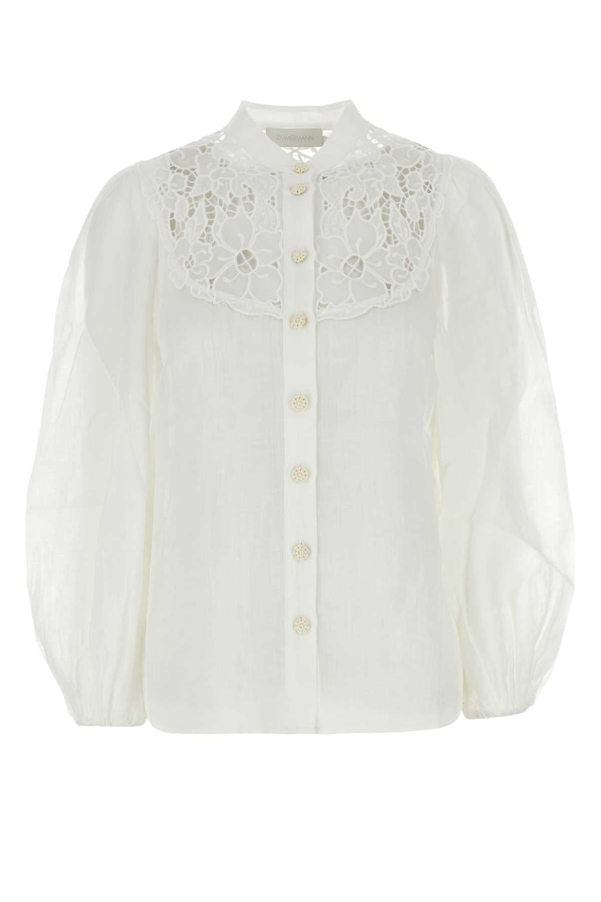 Zimmermann Women White Ramie Golden Blouse