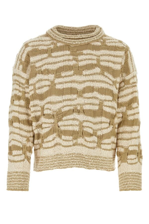 Bottega Veneta Men Embroidered Cotton Blend Sweater