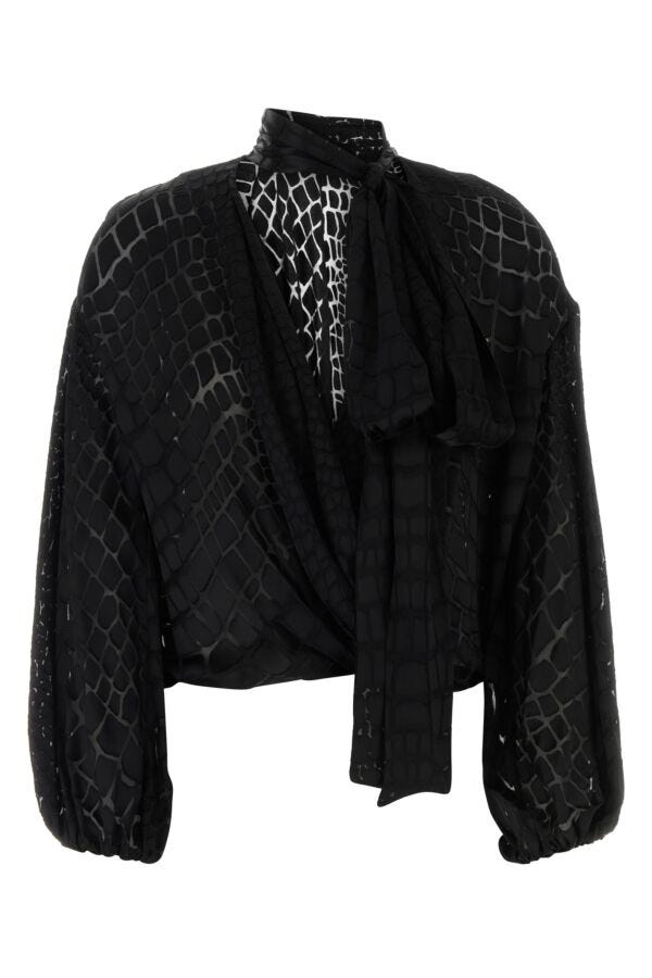 Blumarine Women Black Devore Blouse