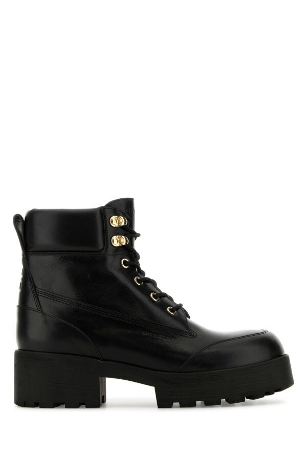 Givenchy Women Black Leather Trekker Ankle Boots