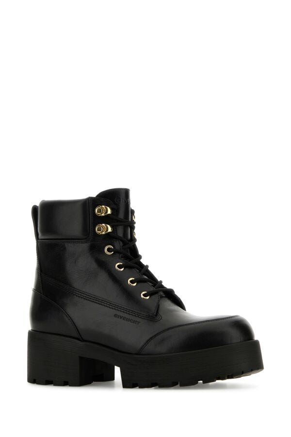 Givenchy Women Black Leather Trekker Ankle Boots