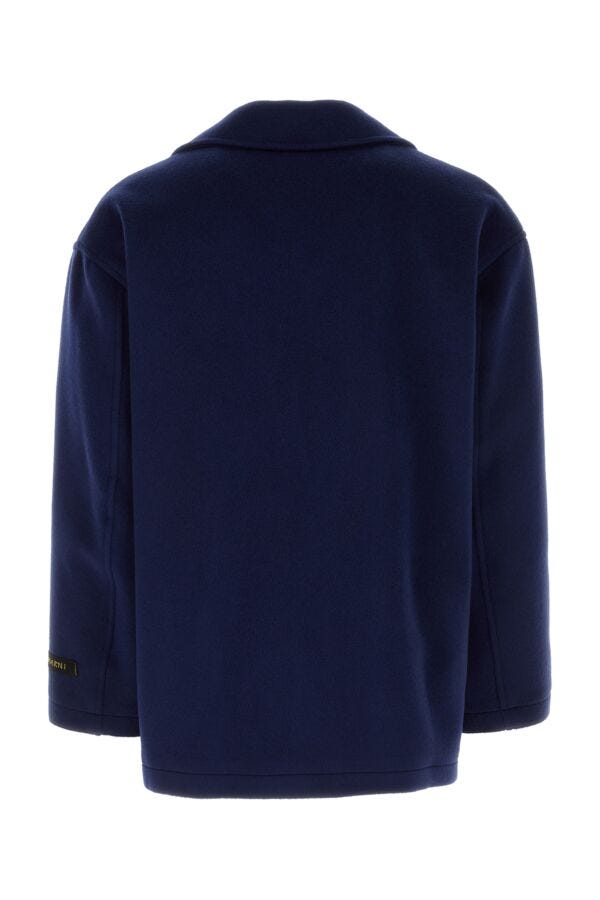 Marni Men Blue Wool Blend Coat