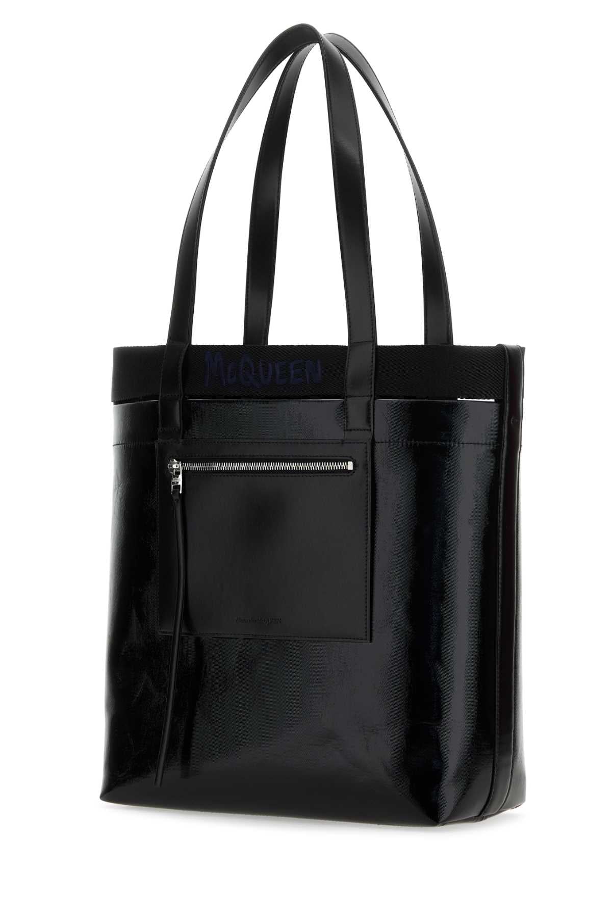 Alexander Mcqueen Men Black Canvas Shopping Bag