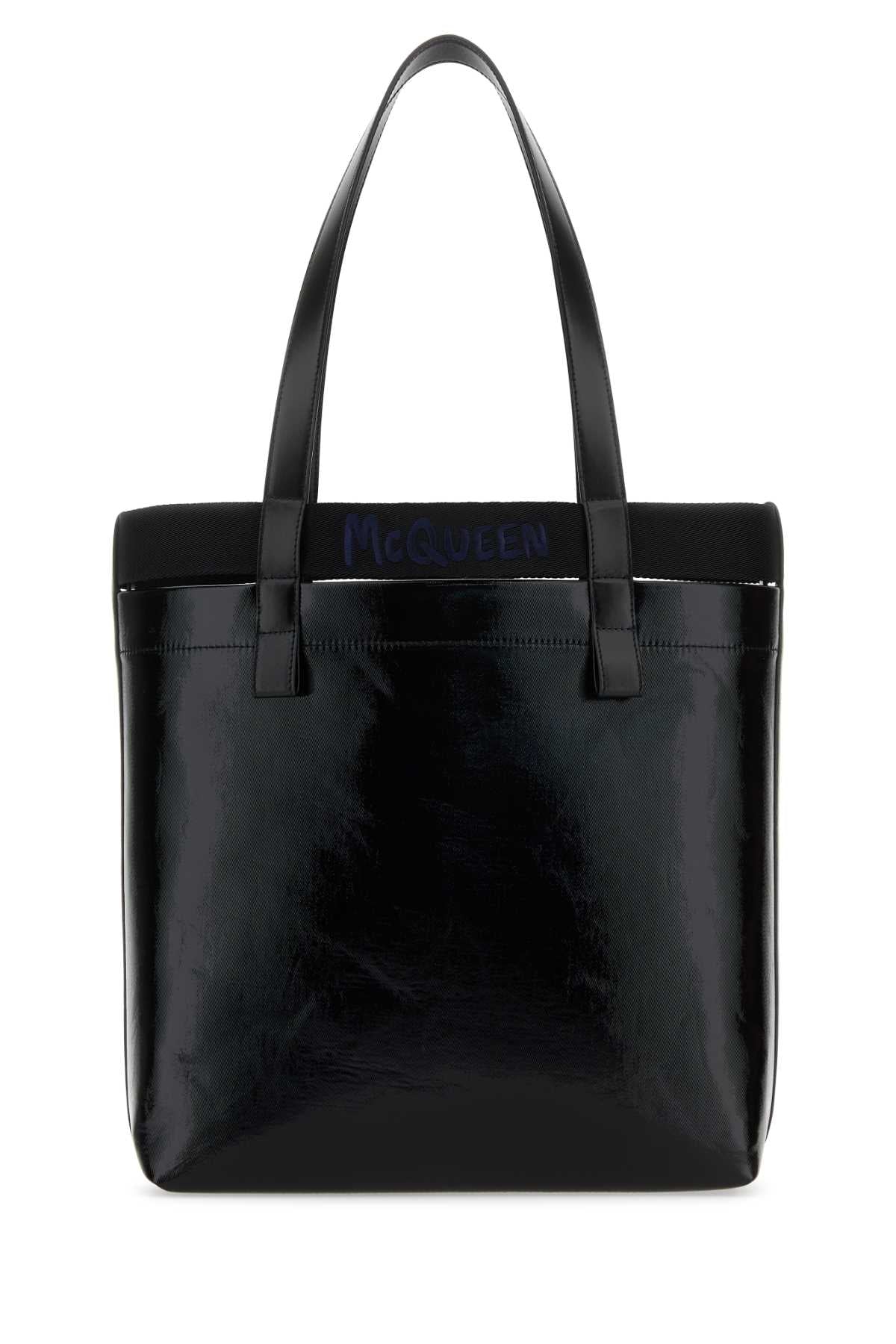 Alexander Mcqueen Men Black Canvas Shopping Bag