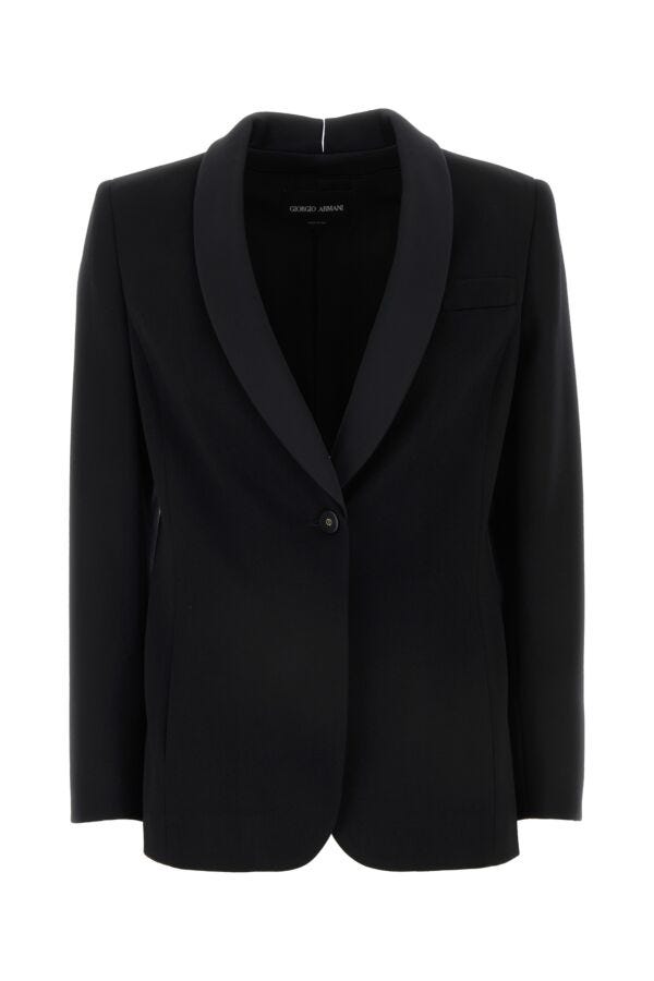 Giorgio Armani Women Black Wool Blazer