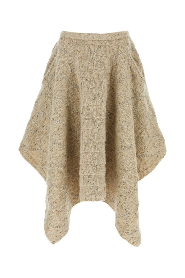 Bottega Veneta Women Melange Cappuccino Wool Skirt