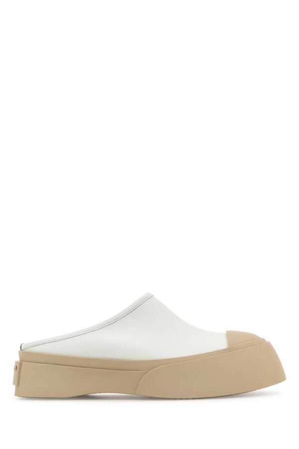 Marni Women White Leather Pablo Slippers