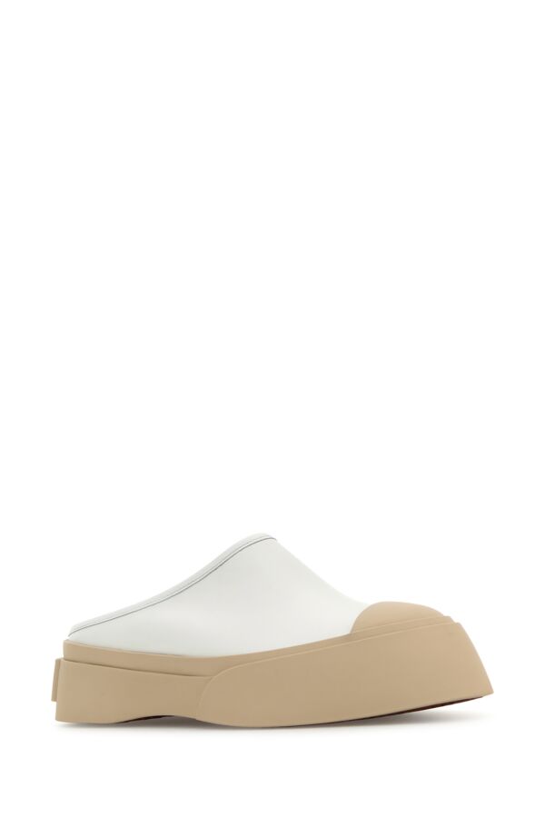 Marni Women White Leather Pablo Slippers