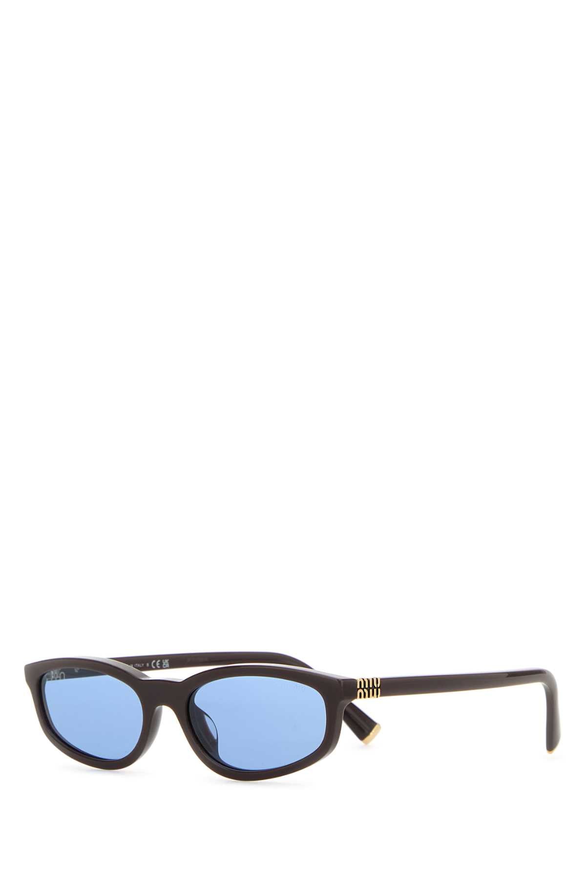 Miu Miu Women Brown Acetate Miu Regard Sunglasses