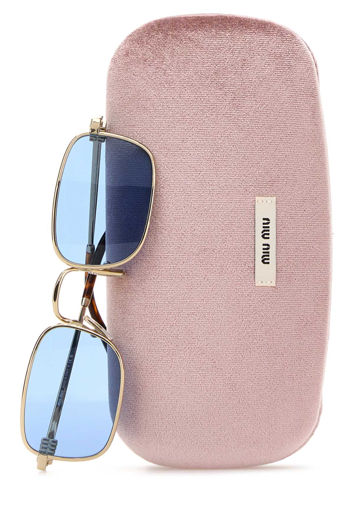 Miu Miu Women Gold Metal Miu Miu Logo Sunglasses