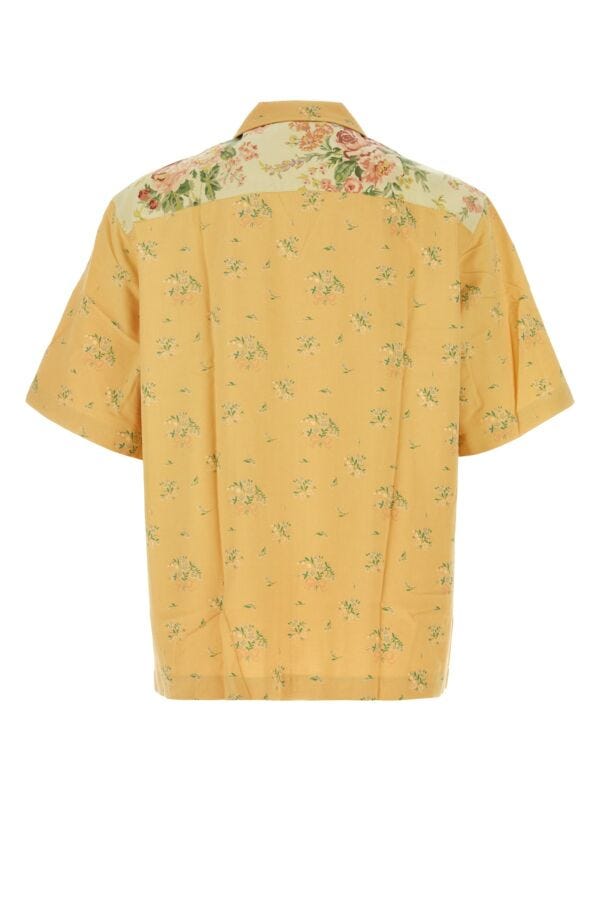 Marine Serre Men Upcycled Floral Linen Bowling Shirt