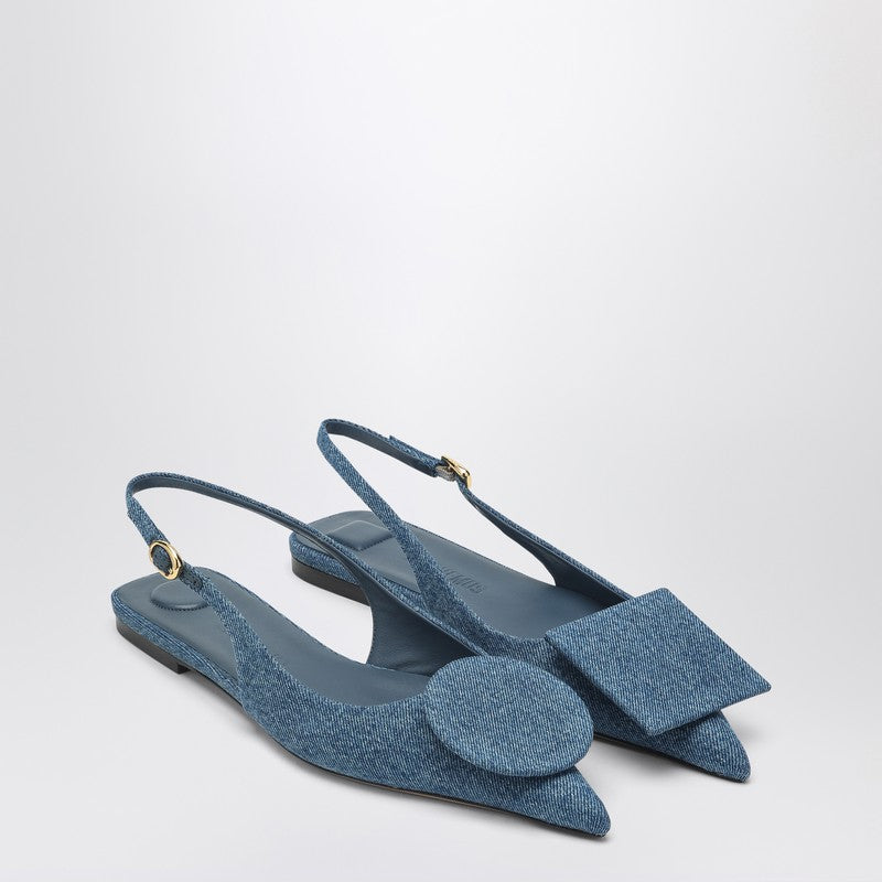 Jacquemus Ballerina Slingback Duelo Plates In Denim Women