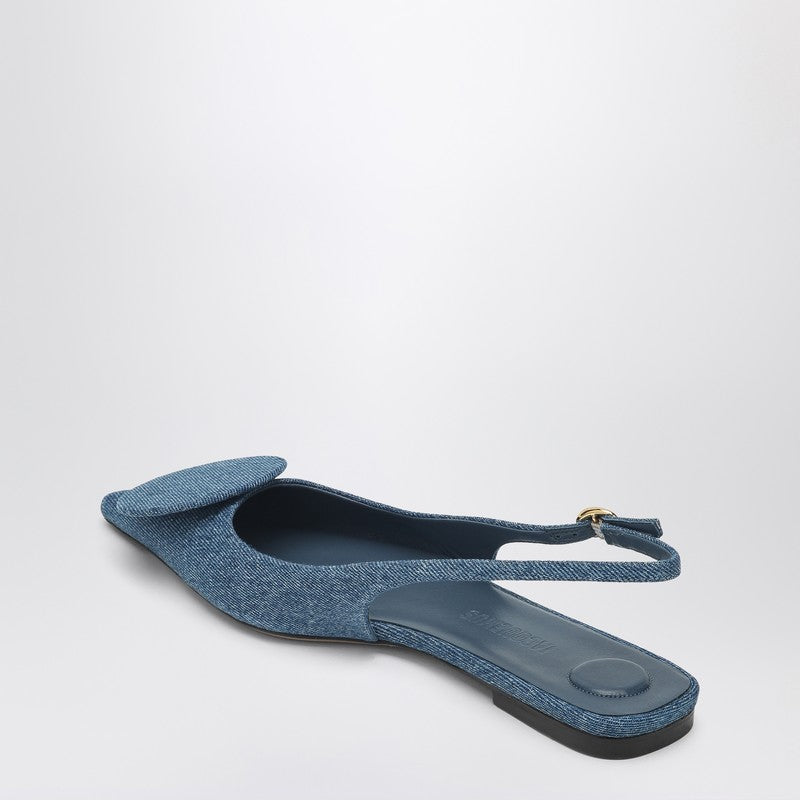 Jacquemus Ballerina Slingback Duelo Plates In Denim Women