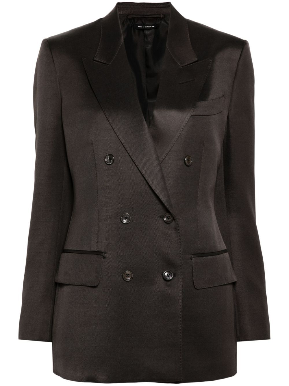 Tom Ford Women Silk And Wool Twill Double Breasted Jacket