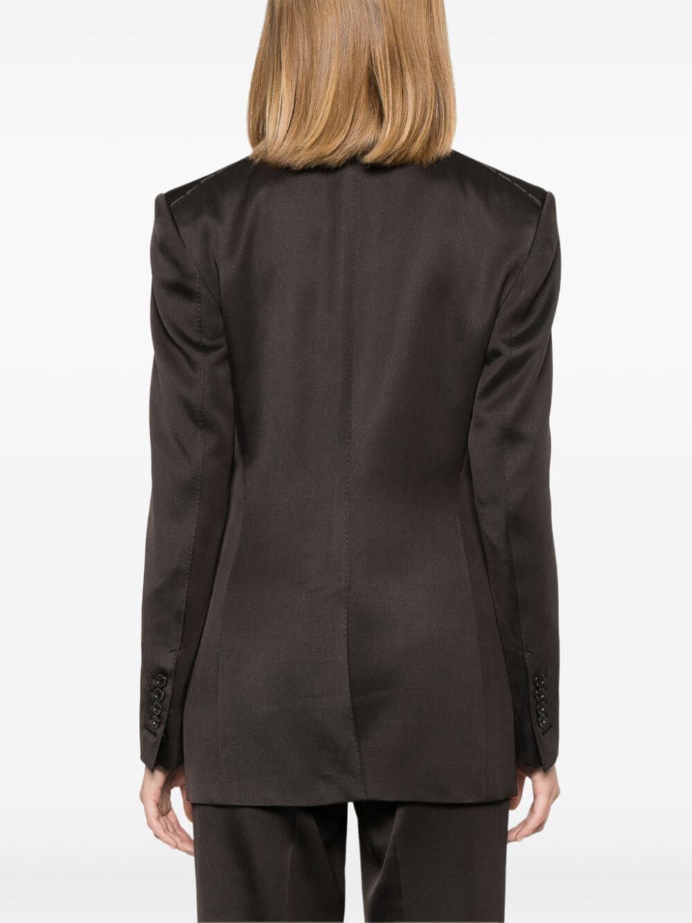 Tom Ford Women Silk And Wool Twill Double Breasted Jacket