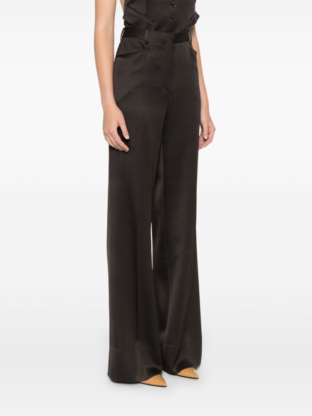 Tom Ford Women Silk And Wool Twill Boot Cut Pants