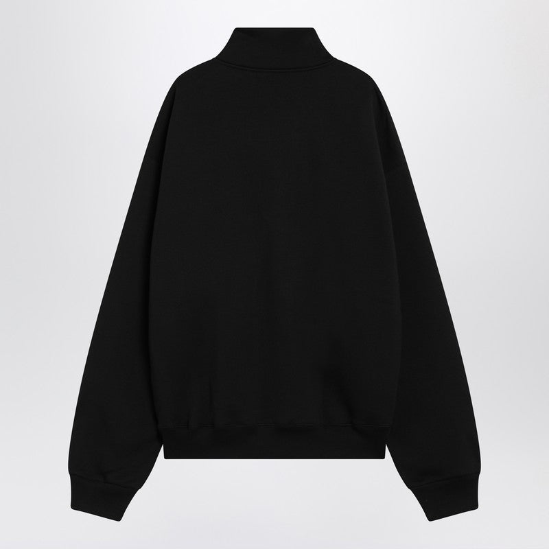 Jacquemus Black Zip-Up Sweatshirt In Cotton Men