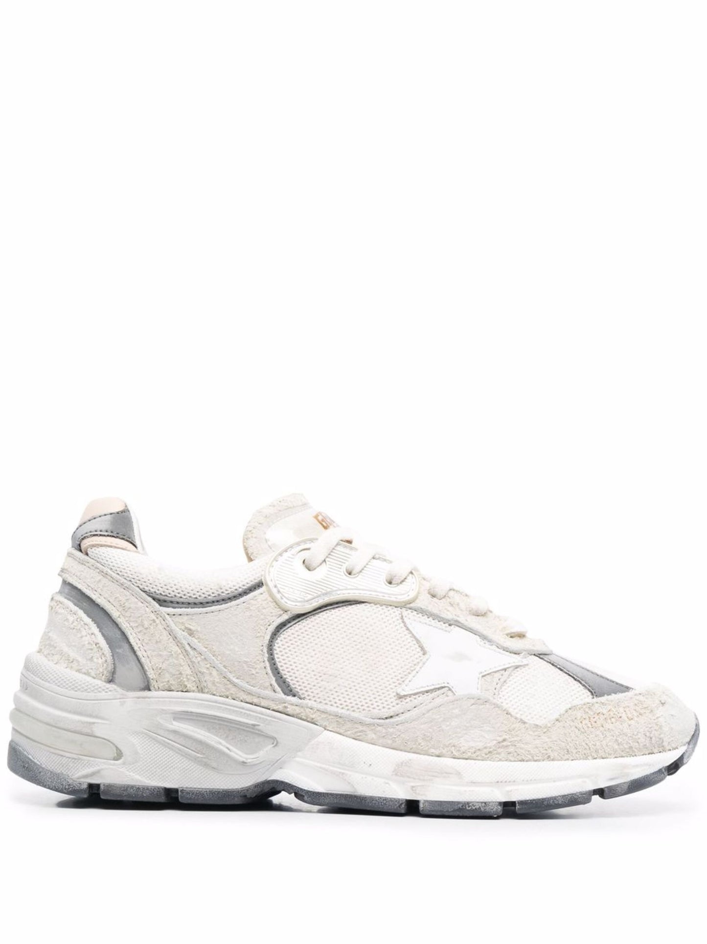 Golden Goose Women Running Dad Net And Suede Upper Leather Star And Heel Suede Spur