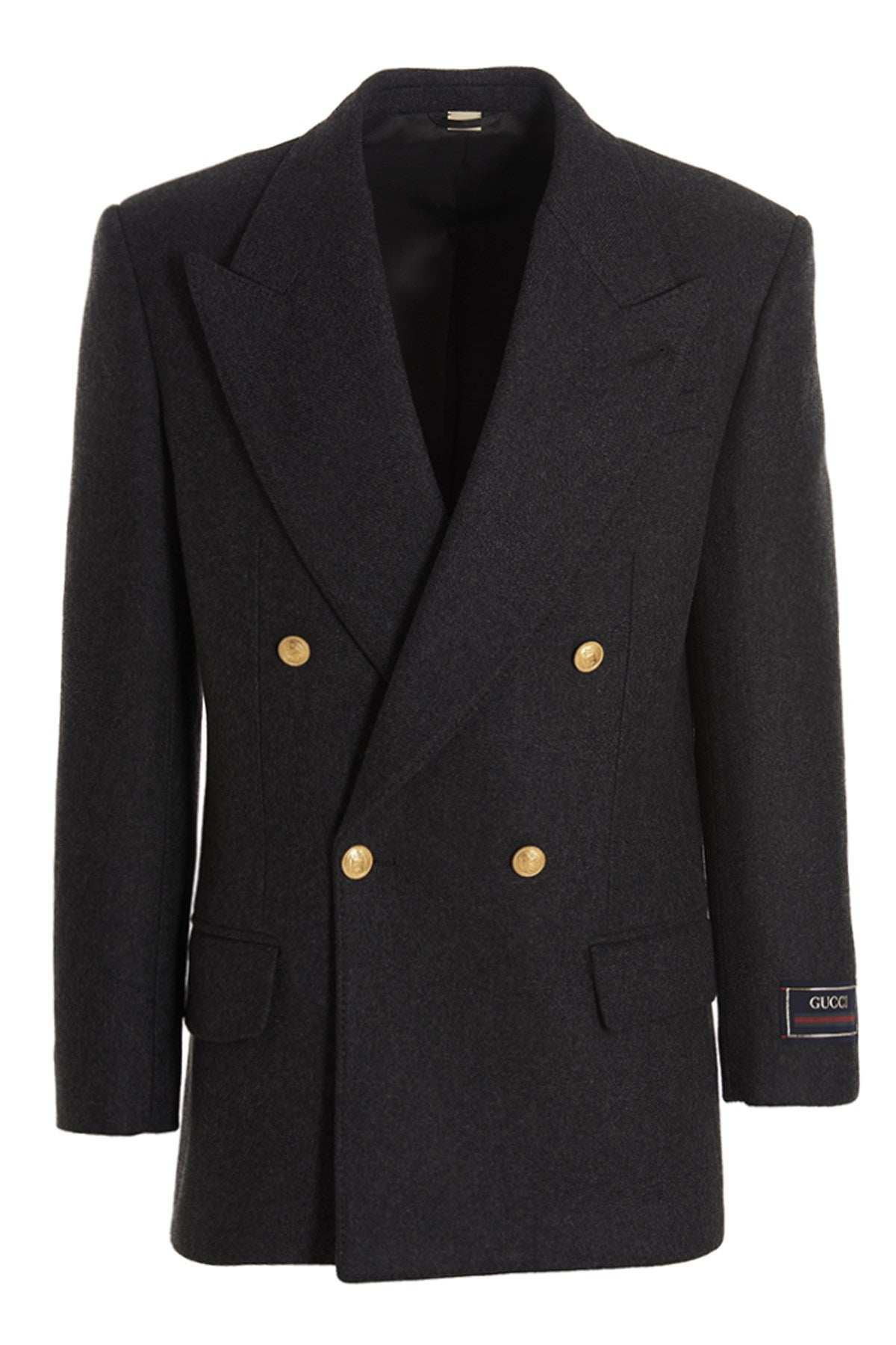 Gucci Men Cashmere Wool Double Breast Blazer Jacket