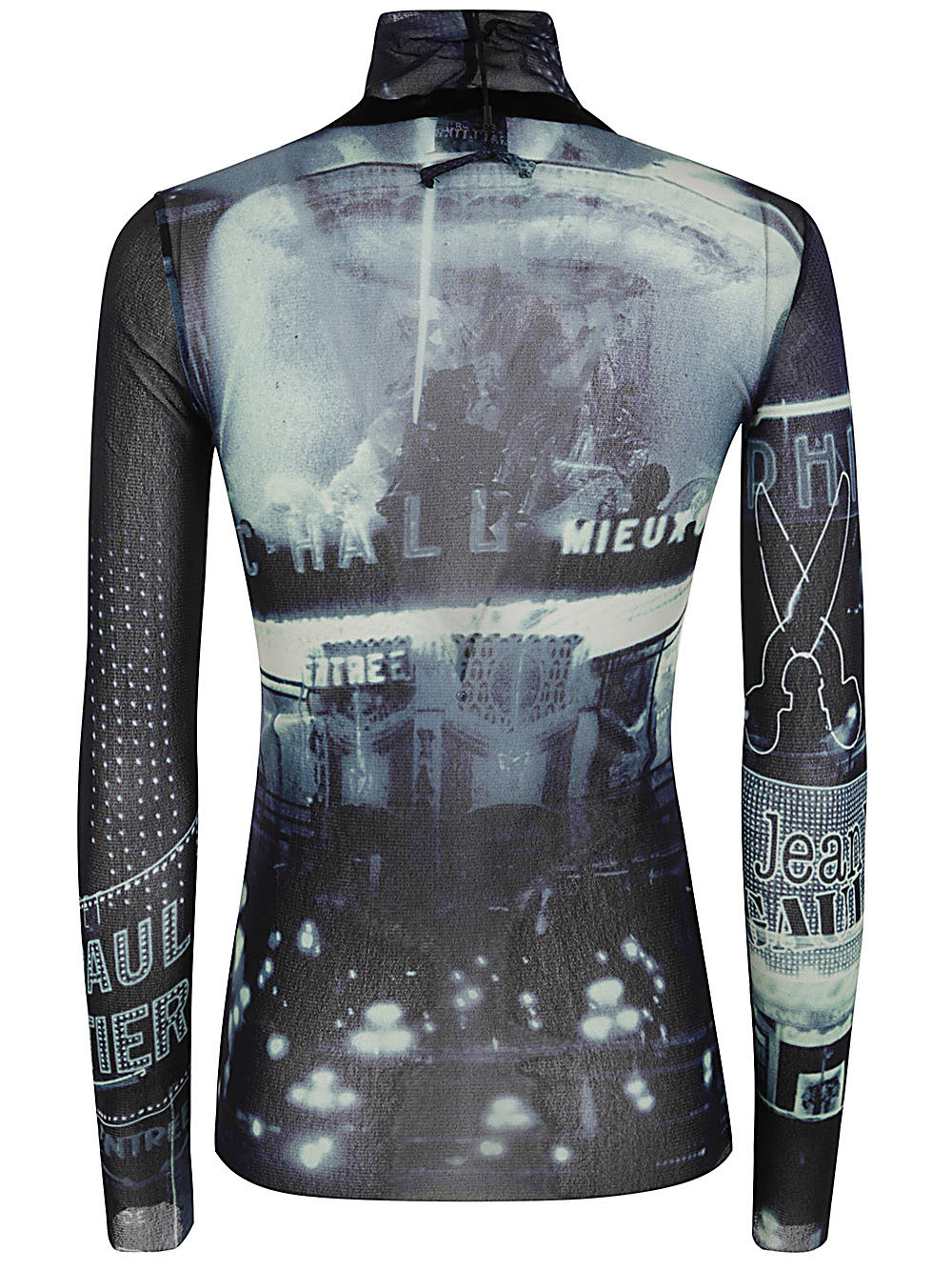 Jean Paul Gaultier Women Mesh Top Longsleeve Printed "Pigalle"