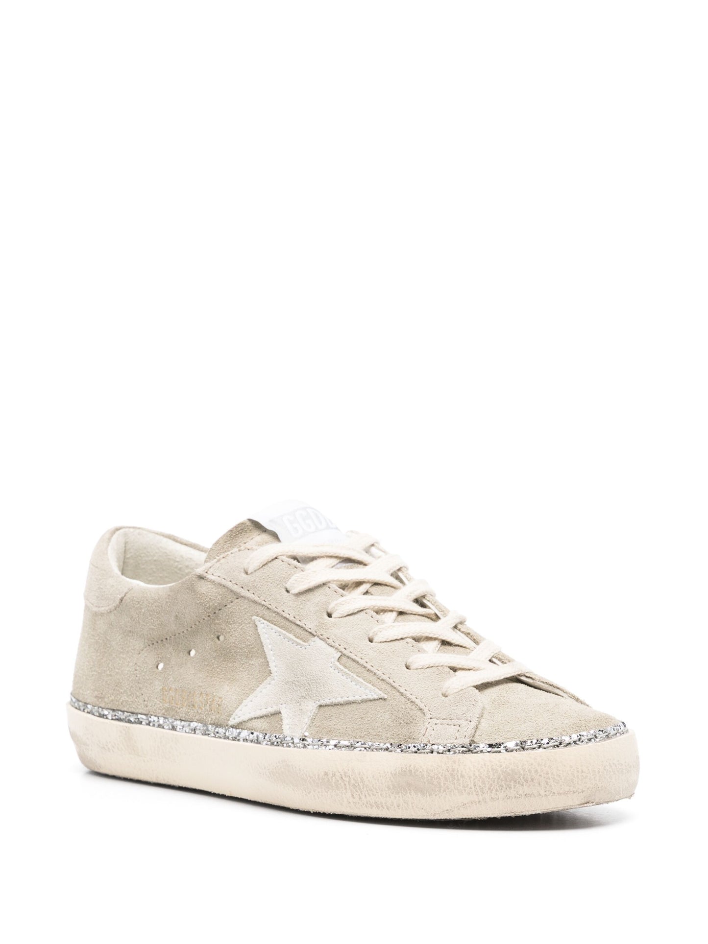 Golden Goose Women Super Star Classic With List And Edge Around Suede Upper Star And Heel Glitter Edge Around